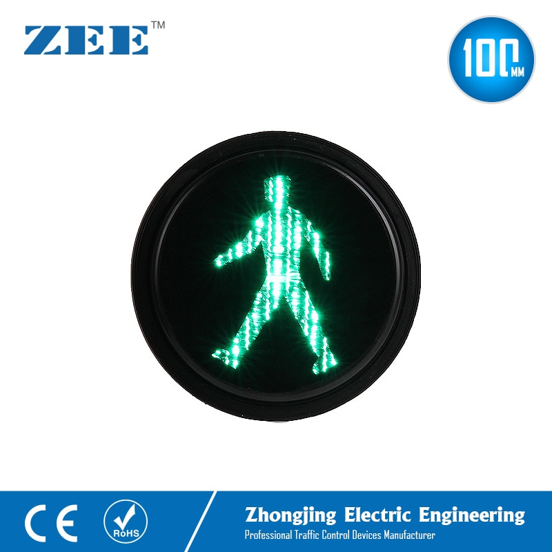 4inches Green Pedestrian Traffic Lamp Walking Man Mini Traffic Signal Light 100mm Traffic Modules