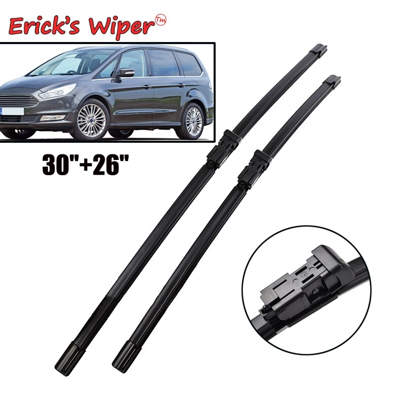 Erick's Wiper LHD Front Wiper Blades For Ford Galaxy MK3 2007 - Windshield Windscreen Front Window 30"+26"