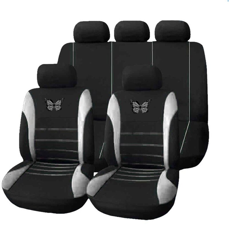 4 pièces/9 pièces housses de siège de voiture papillon automobile housses de siège housse de siège coussin universel tissu Auto protéger quatre saisons: GY1