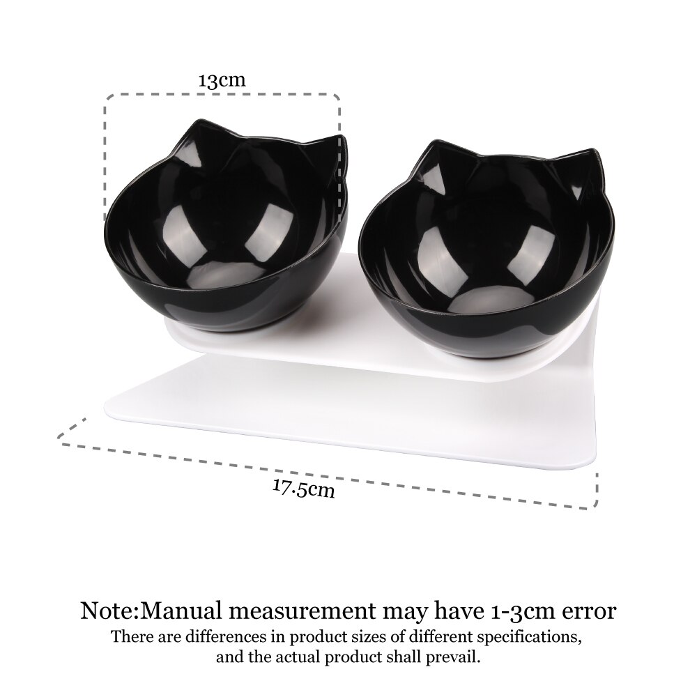Cat Double Bowl Kitten Bowl Dog Bowl Transparent Material Non-slip Food Bowl With Protection Cervical Transparent Cat Supplies