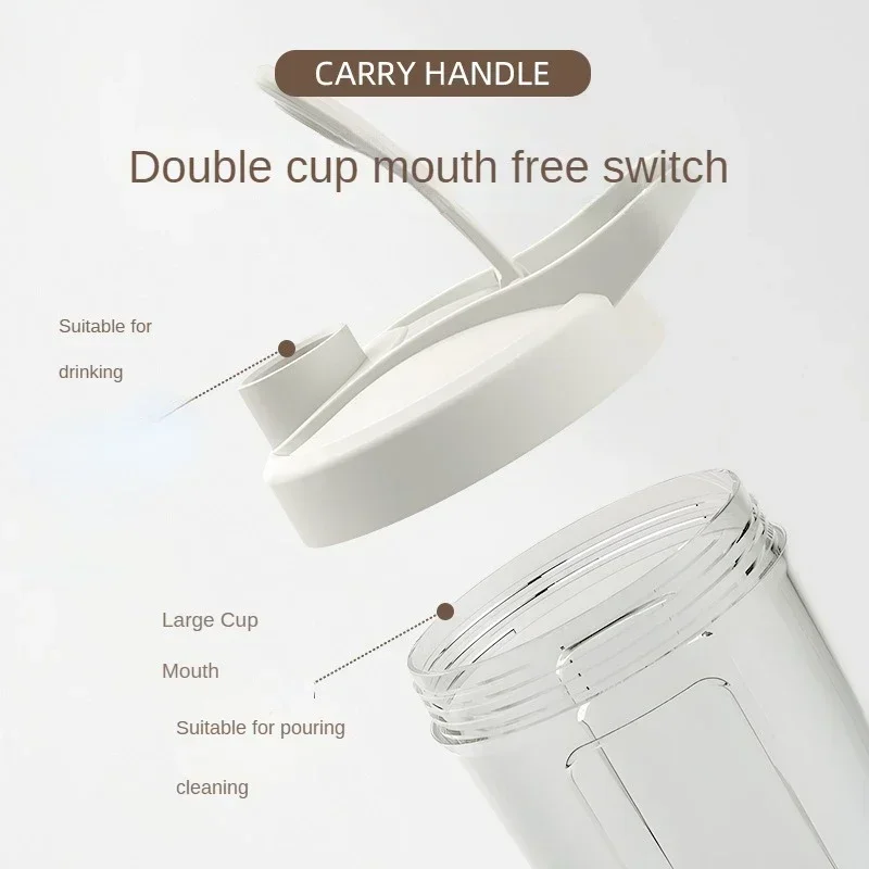 Coctelera de proteínas eléctrica portátil, licuadora recargable por USB, vasos mezcladores multiusos de 450ml para entrenamiento físico