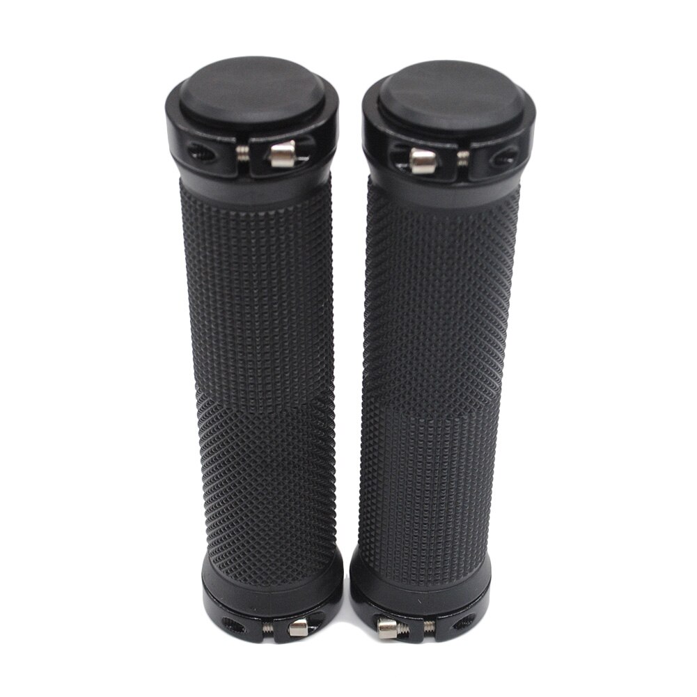 Mountainbike Grips Rubber Slot Op Stuur Lock-On Grips Fixed Gear Fixie Grips End Knock Off: black