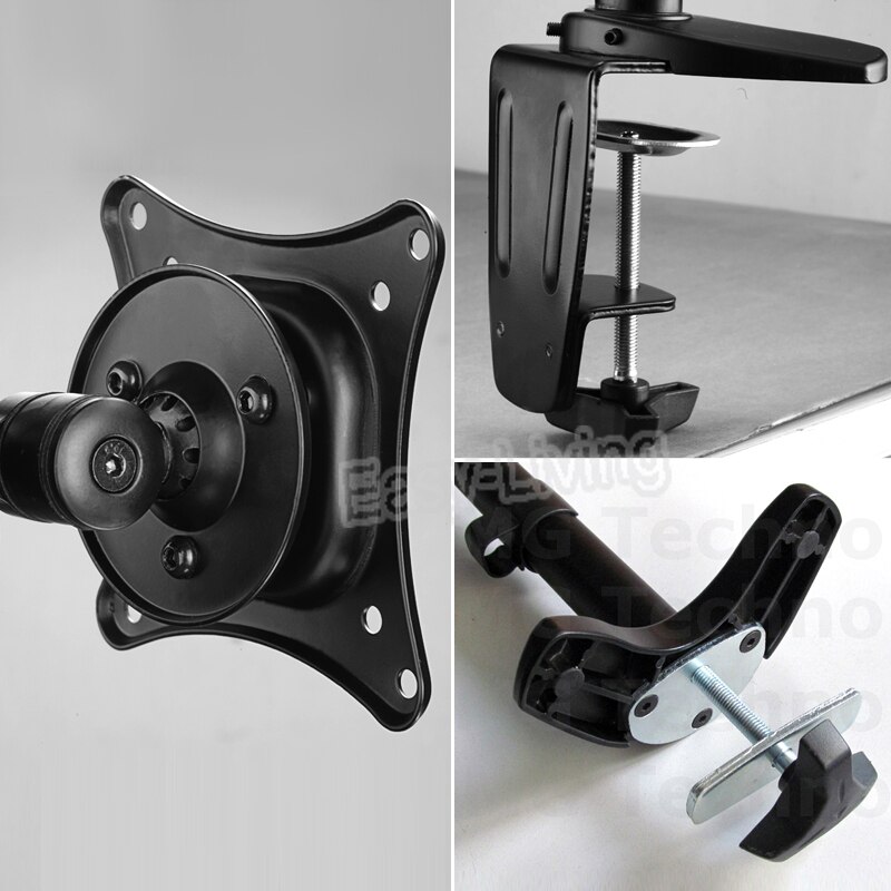 Aluminum Desktop Monitor Mount Arm Full Motion 360 Degree 13-24&quot; LCD LED Computer Monitor Holder Loading 5kgs Silver