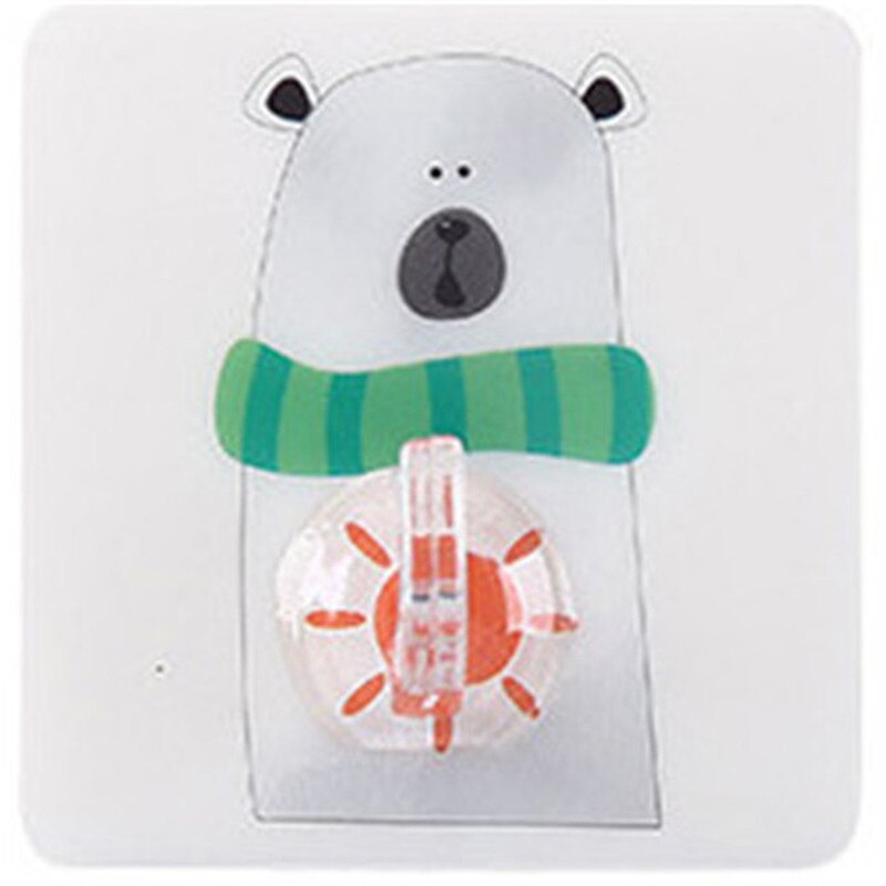 Mooie Dieren Cartoon Patroon zelfklevende Houders Rack Badkamer Muur Traceless Zuig Haken Thuis multi-use Handdoek Hangers: 3