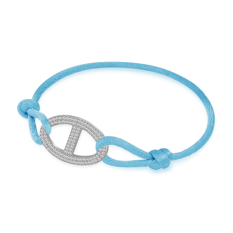 Maanlicht Mode Klassiek Varken Neus Zijden Touw Bedelarmband Voor Vrouwen Zirkoon Verstelbare Armband Vrouwelijke Sieraden 14 Kleuren