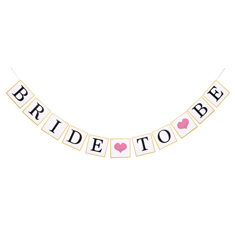 Just Married Wedding Banner Bride To Be Paper Banner Bridal Shower Marry Me Photo Props Rustic Garland Engaged Party Table Decor: Bride to be