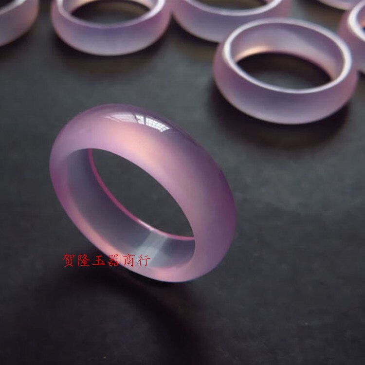 Natural lovers women's brand pink Agate jade chalcedony jade ring emerald handmade jade rings jade jewelry natural stone jade