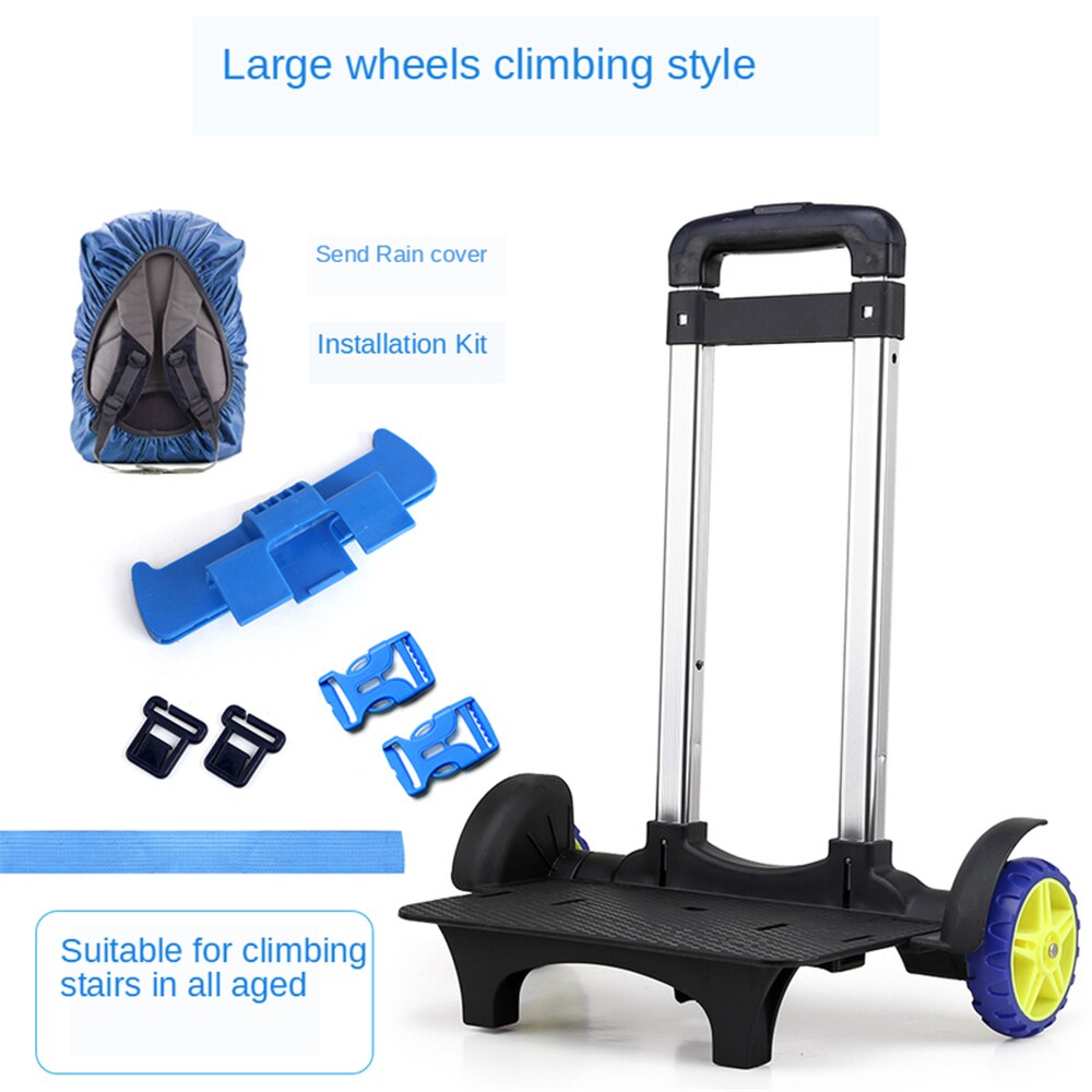 B-LIFE Folding School Bag Trolley Dolly Cart Student Backpack with Rolling Wheels Portable Luggage Cart Perfect for Childen: P1