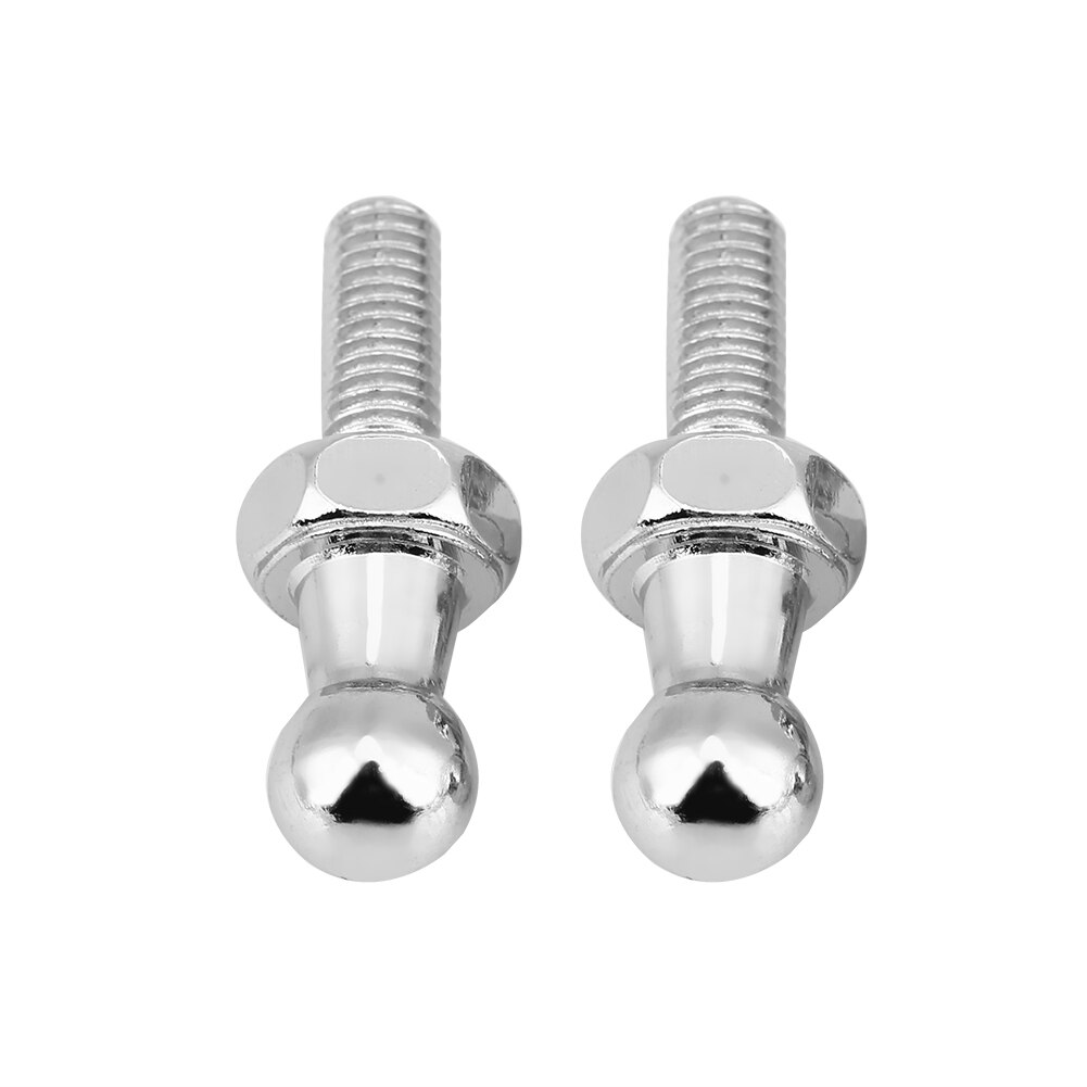 2 Stuks Auto Rvs Ball Stud Bolt M6 Voor Gasveren Bal Ended Motorkap Zilver