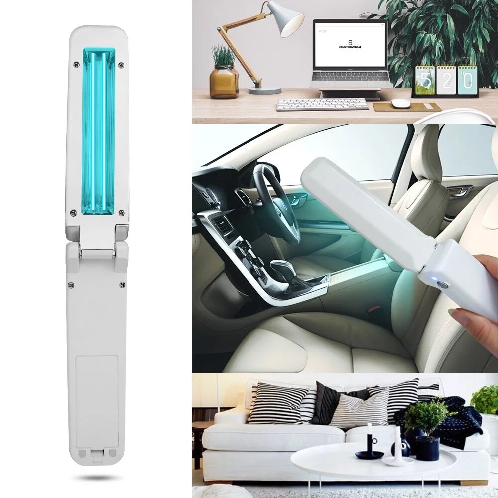 Lámpara de OZONO UV portátil, lámpara ultravioleta de desinfección, germicida, esterilización, para coche, Hotel, alimentación USB,