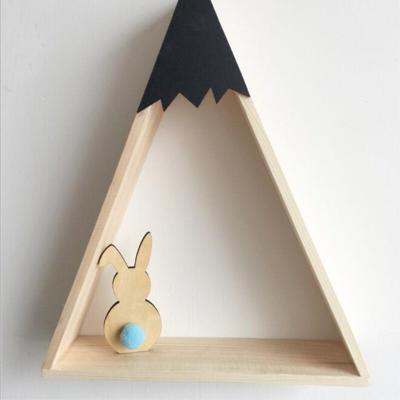Ins Nordic Stil Holz Kaninchen Ornamente Kinderzimmer Dekoration Holz Handwerk Kinder Sichere Natürliche Spielzeug Fotografie Requisiten: Blue Ball