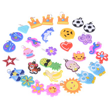 Pulsera de goma de telar de colores para hacer joyas, cuentas de juguete, colgantes de cuentas de flores de animales de colores, estilo aleatorio, 30 Uds.
