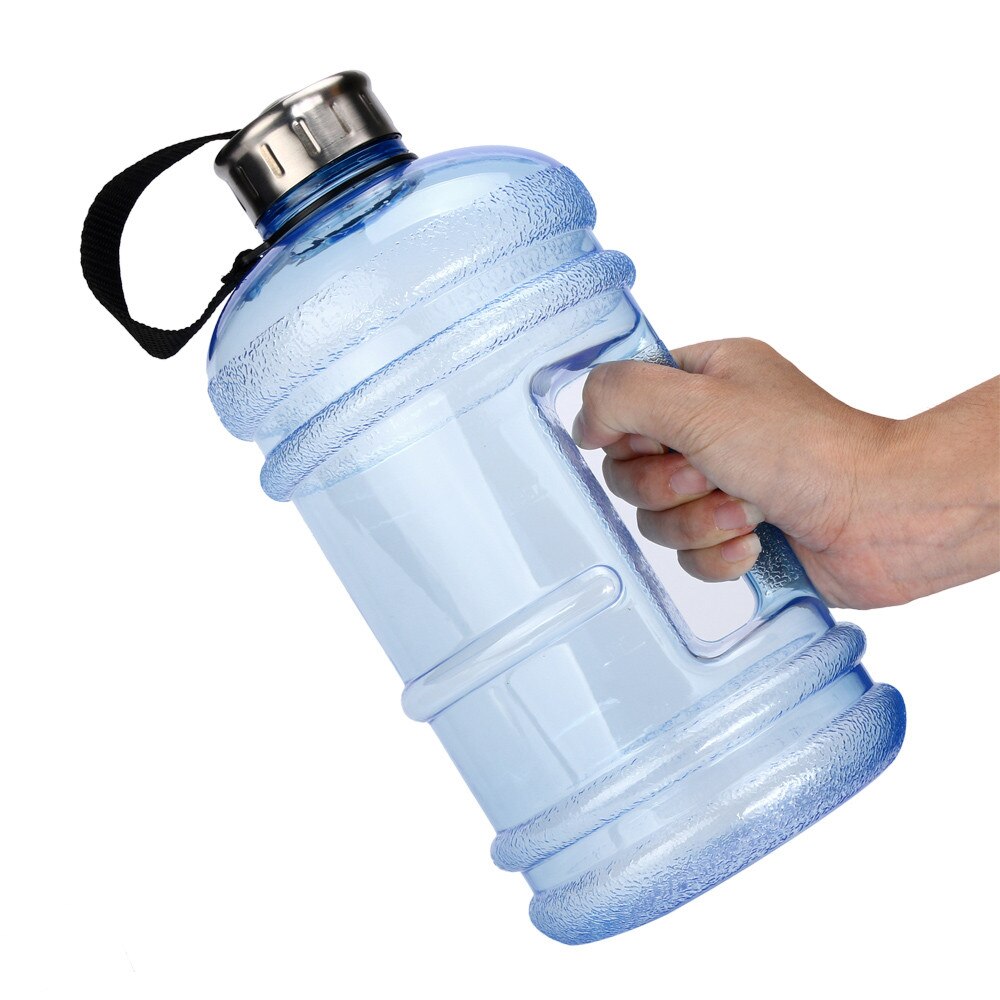 2.2l grote waterflessen voor buitensporten, fitness, training, kamperen, hardlopen, workout #n: Lichtblauw
