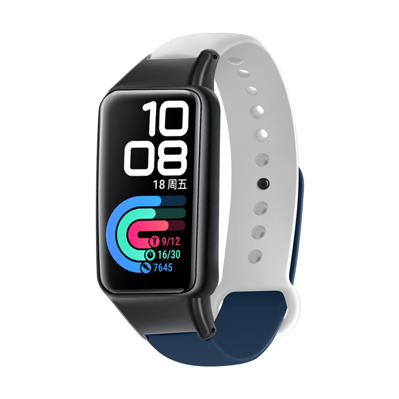 Dwukolorowe silikonowe paski do zegarków dla Huawei Honor band 6 inteligentne paski do zegarków wymiana bransoletki dla Huawei band 6 bransoletka zespół: white blue / For honor band 6