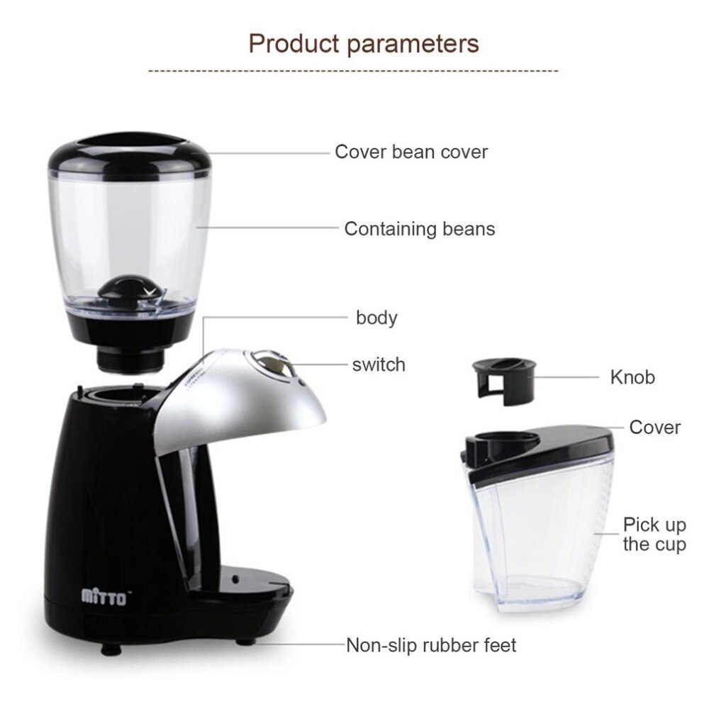 Home Coffee Grinder Electric Grinding Machine Equipped With 420 Stainless Steel Grinding Disk Coffee Maker 220-240V