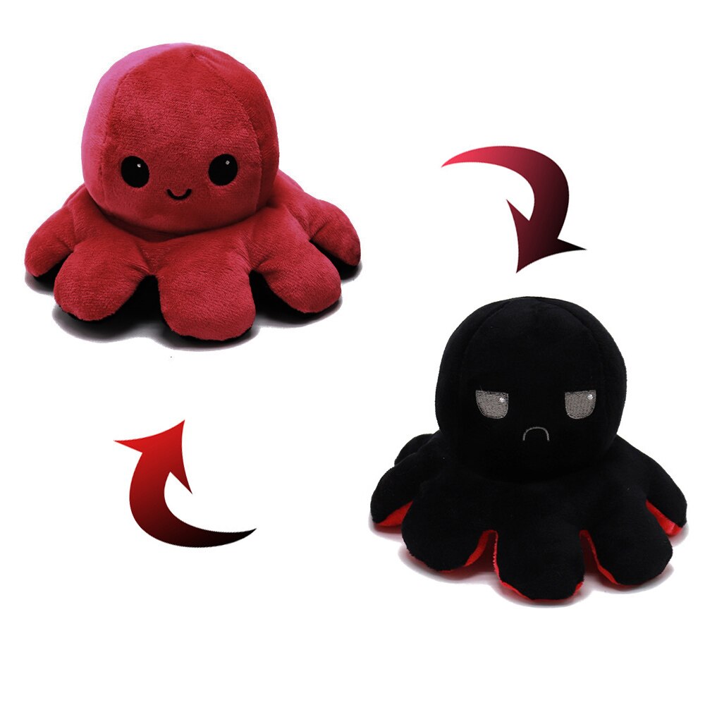 12 Colors Plush Toys Double-sided Flip Doll Soft Stuffed Animals Toys Christmas Home Decoration pulpo: 012