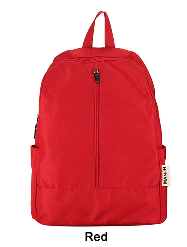 Nylon hommes sac à dos noir ordinateur portable unisexe étudiant école collège sac à dos pour hommes sac Nylon femmes sac à dos noir adolescents sac à dos: Rouge
