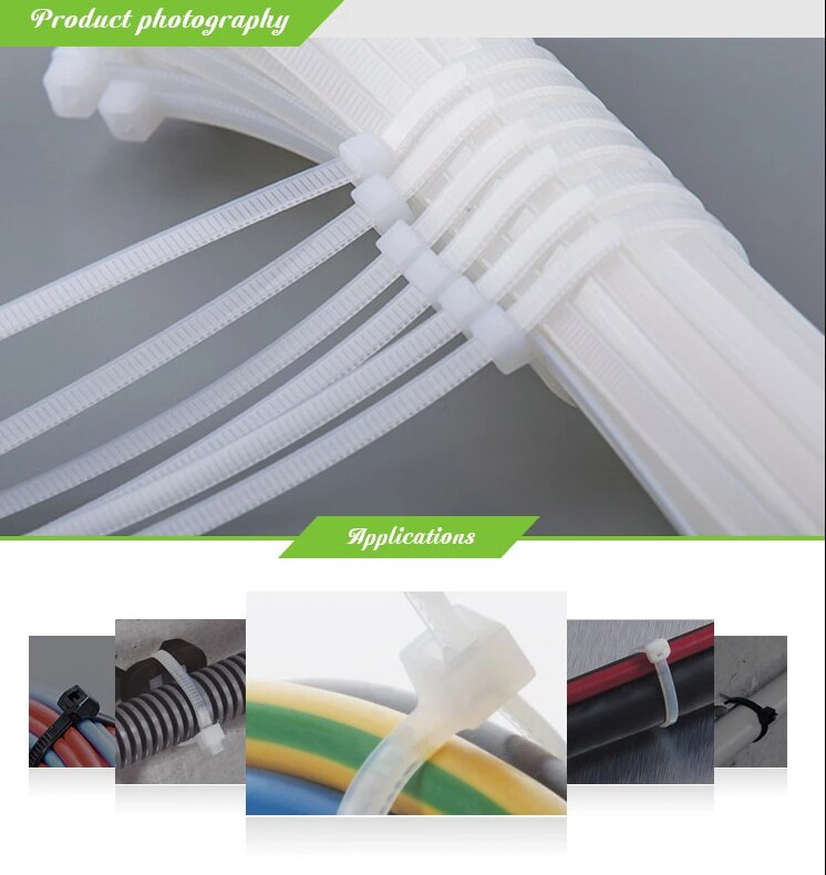 100pcs 3x100 3x120 3x150mm Assorted Self-locking Nylon Cable Ties Black Plastic Zip Tie Loop Wire Wrap Zip Ties