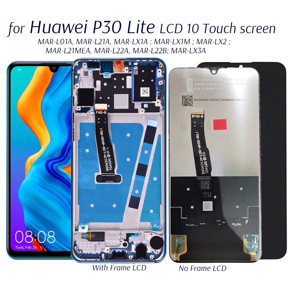 Display Voor Huawei P30 Lite MAR-LX1M/LX1A Lcd Display 10 Touch Screen Vervanging Voor P 30 Lite/Nova 4e Lcd-scherm Montage