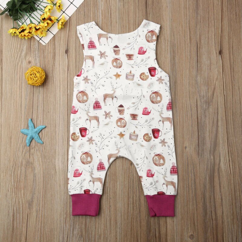 Vêtements d'été pour bébés garçons et filles de 0 à 18 mois, tenue de noël, barboteuse, gilet, combinaison sans manches,