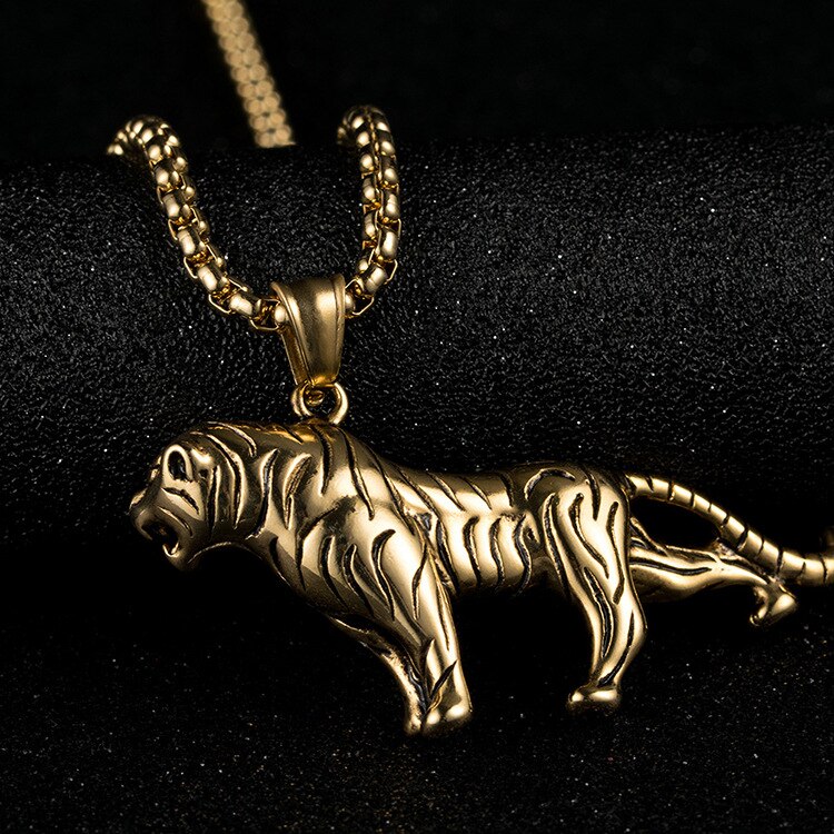 Persönlichkeit Dominierenden Tiger Anhänger Halskette Motorrad Party Punk Biker Tier Halskette Männlich Halskette Schmuck Zubehör