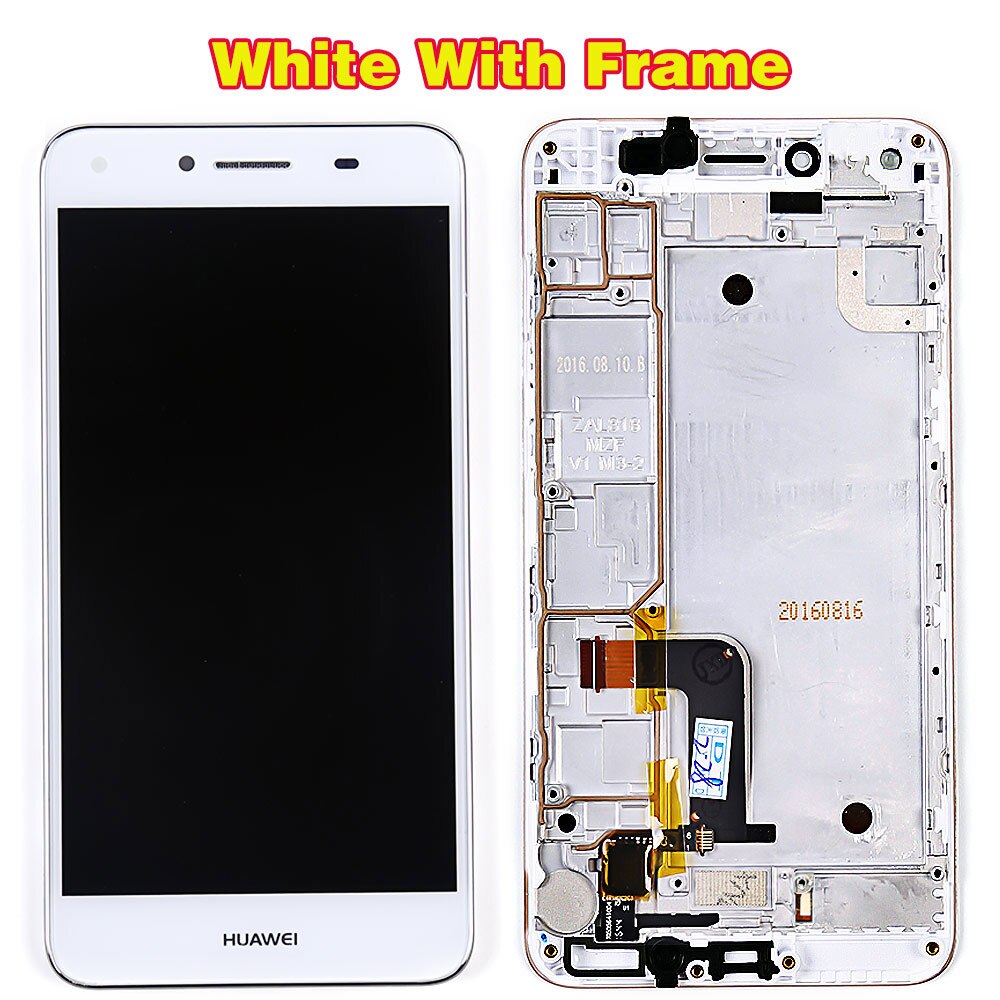 Huawei Honor 5A Y6 II Compact LYO-L01 LYO-L21 LCD display 5.0 inch Touch Screen 1280*720 Digitizer Assembly Frame with Free Tool: White With Frame