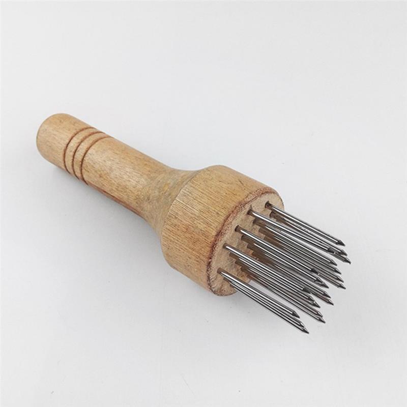 Stainless Steel Meat Needles Pounders With Wooden Handle Profession Meat Tenderizer Needle For Beef Tender Steak Kitchen Tools