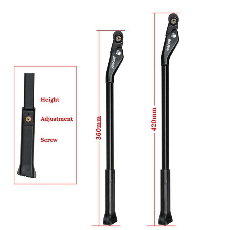 Pata de cabra ajustable para bicicleta, soporte lateral para bicicleta de montaña y carretera, 36-42cm