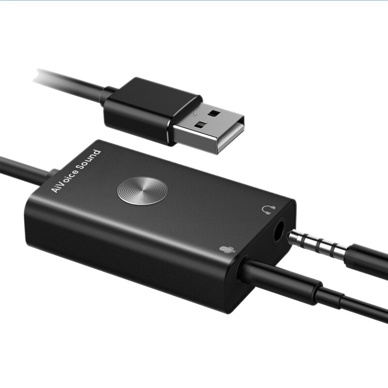 USB Audio Adapter External Stereo Sound Card with 3.5mm Headphone and Microphone Jack for Windows, Mac, Linux: Default Title