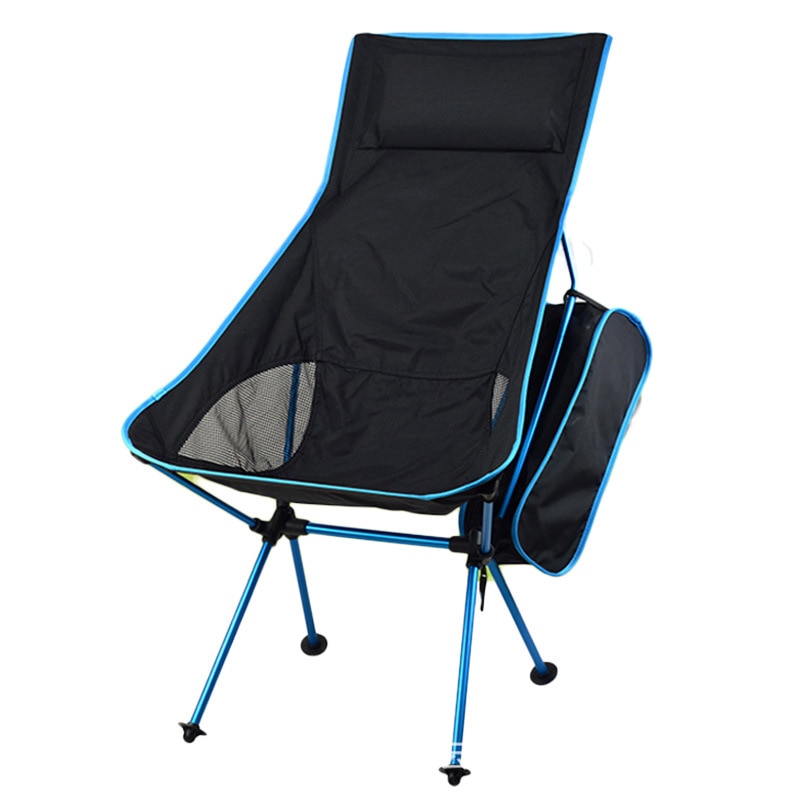 7075 Moon Fishing Chair Recliner Lightweight Outdoor Folding Chair Fishing Chair Longer and Larger with Pillow Foldable