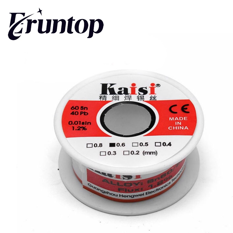 1pz Flusso Kaisi 1.2% Multa Filo di Stagno Piombo Saldatura A Filo Sn60/Pb40 per Un Preciso Saldatura Funziona (0.3 mm/0.4mm/0.5mm/0.6mm)