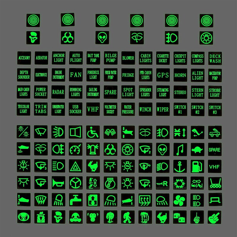 120 Sticker Rocker Switch Label Decal Circuit Panel Luminous Sticker