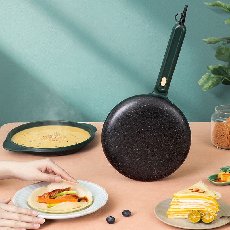 220V automatico antiaderente crepes creatore pancake macchina Pizza creatore utensile da cucina per uso domestico teglia elettrica EU/AU/UK/noi