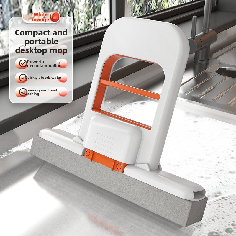 Mini-sponsmop Handvrije wasmoppen Mini draagbare superabsorberende dweil voor desktopvloer Badkamer Keuken Glas Autoreiniging: Blauw