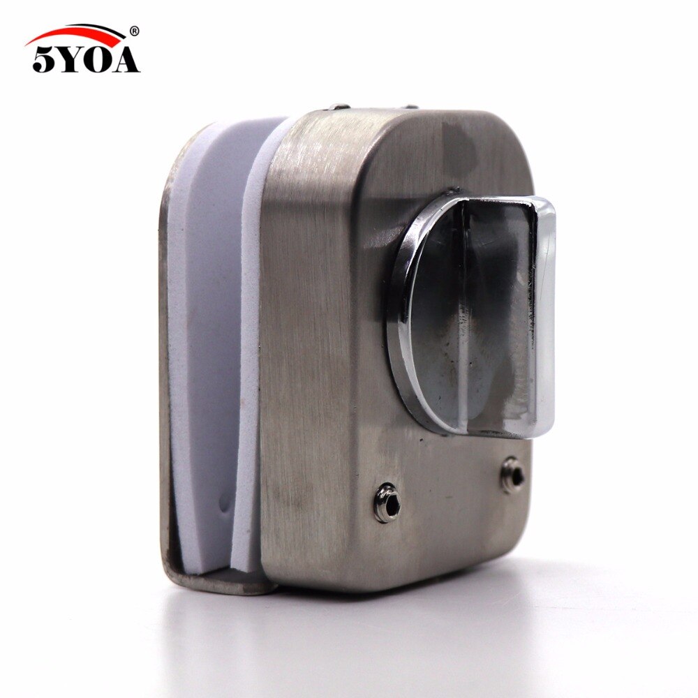 Glass Door Lock Latch Stainless Steel Rotary Knob Open/Close Home Hotel Bathroom Use 10~12mm Door Lock Aluminium Alloy Core