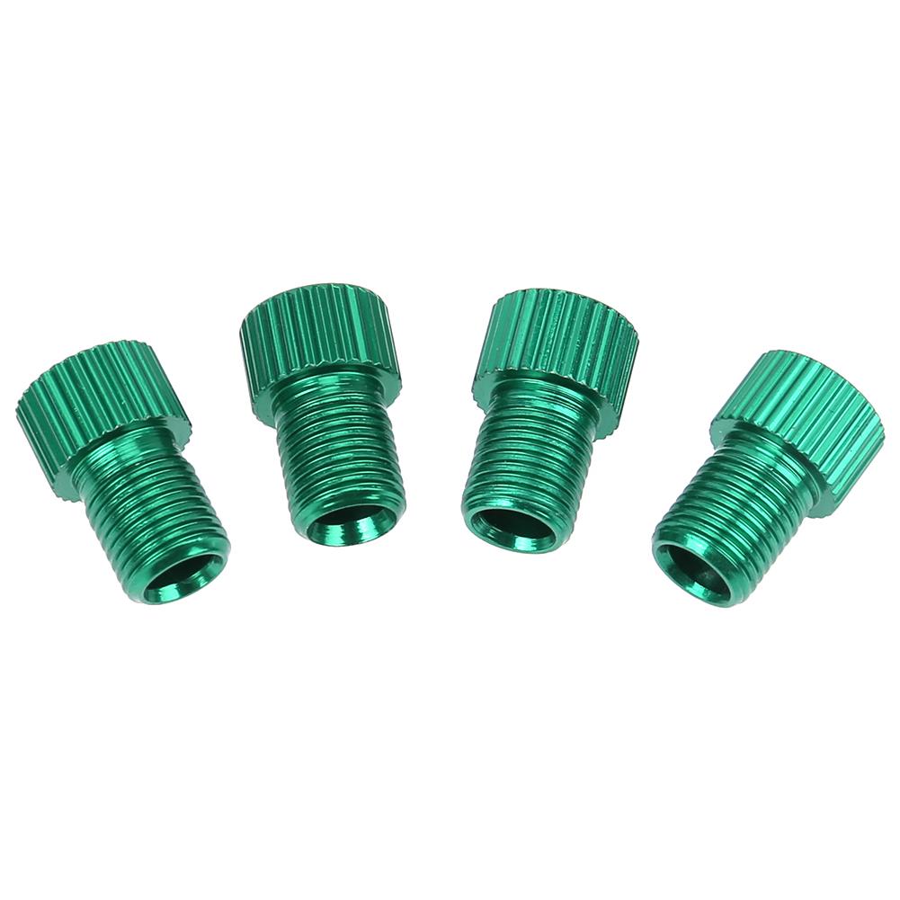 4/5pcs Bicycle Pump Tire Valve Adapter Convert Tire Presta To Schrader Copper Bike Air Valve Adaptor Wheels Nozzle Cycling Tool: 4pcs Green