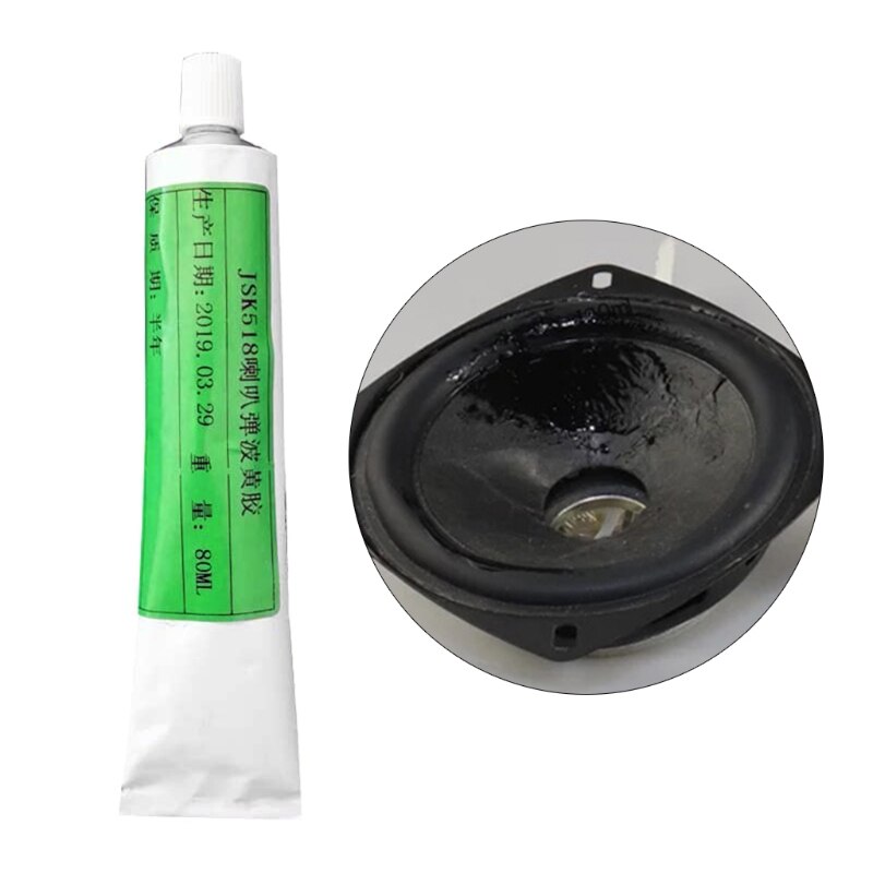 066E 80ml Black Speaker Repair Glue Speaker Repair Adhesive for Speaker Foam Paper Trays Rubber Edges Cloth Edge Seal