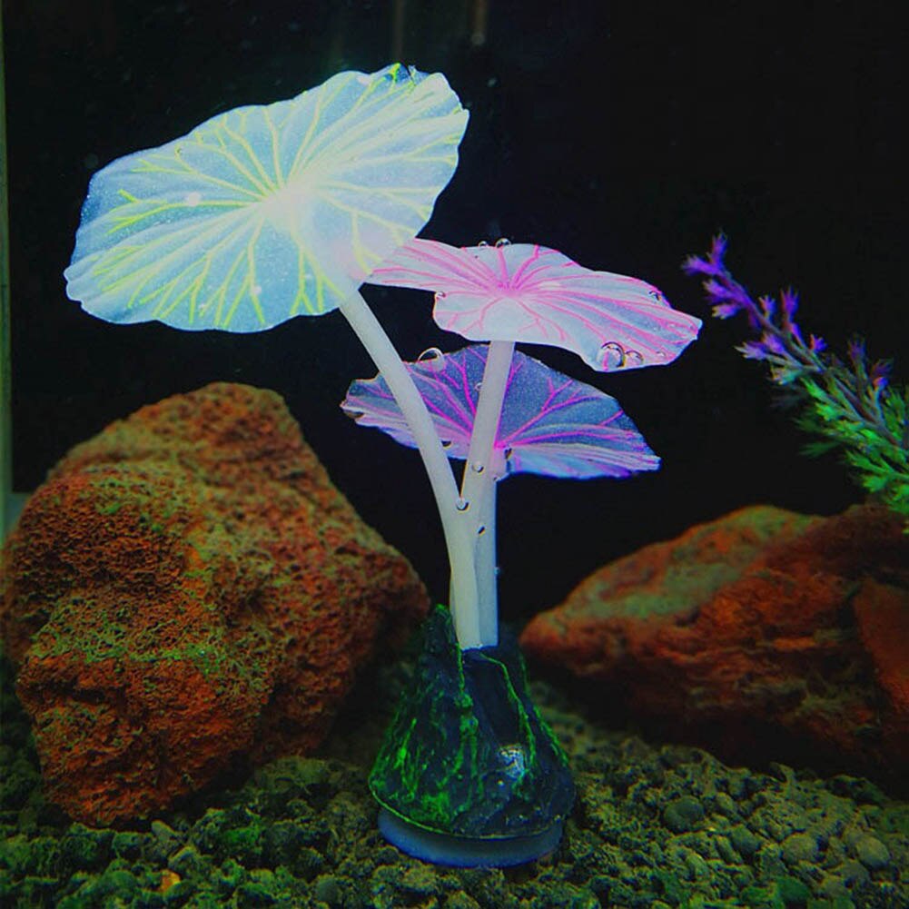 Siliconen imitatieplant fluorescerende aquariumdecoratie met zuignap