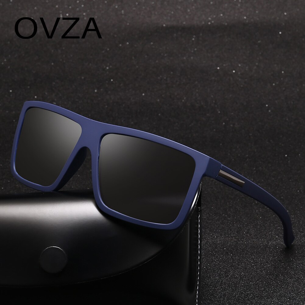 OVZA Men Sunglasses Polarized Flat Top Sunglasses Brand Driving Sun glasses Male Rectangle Style