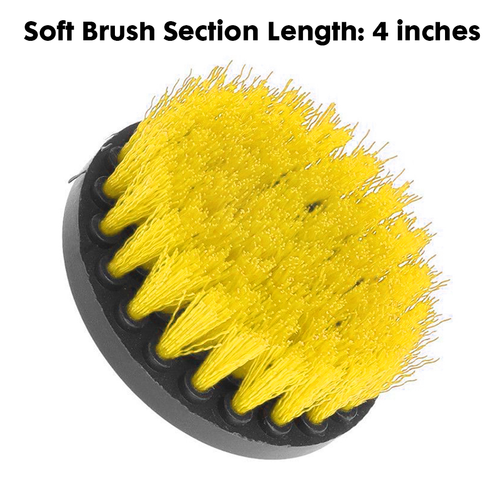 Electric Drill Brush Cleaner Kit For Cleaning Carpet Leather Glass Car Tires Upholstery Sofa Wooden Furniture Car Wash: WHITE