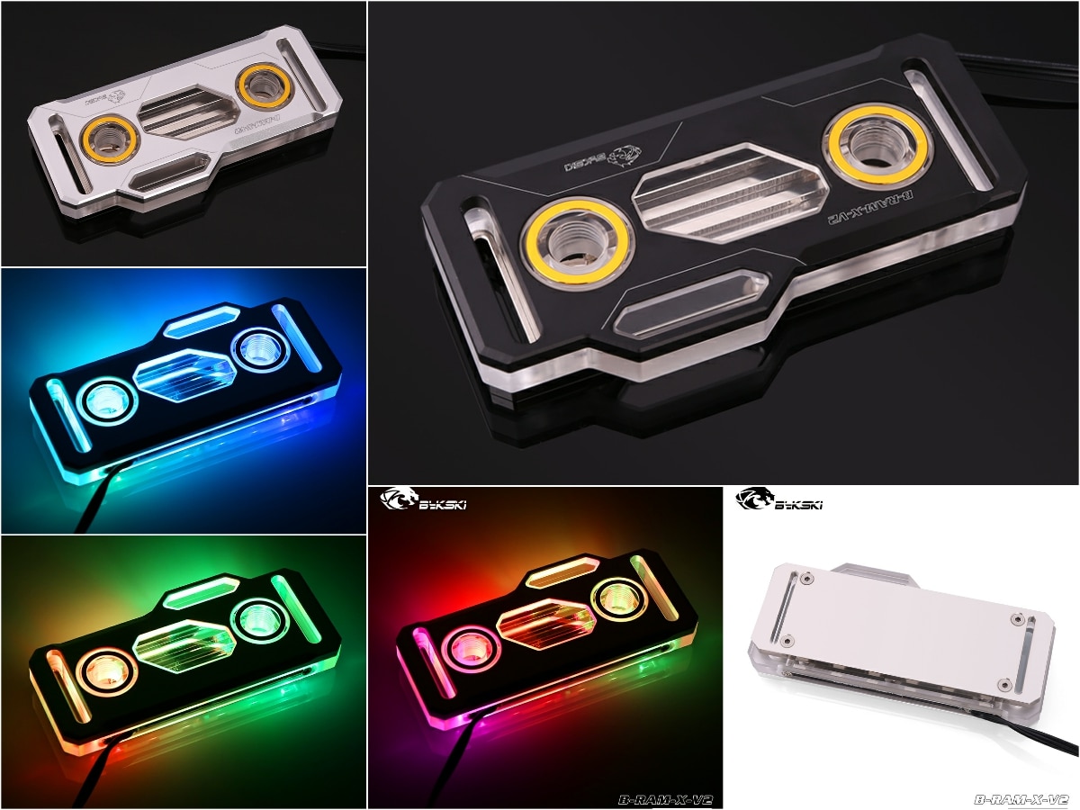 Bykski B-RAM-X-V2 RAM Liquid Cooling Kit with 5v RGB 2Dimms/4Dimms