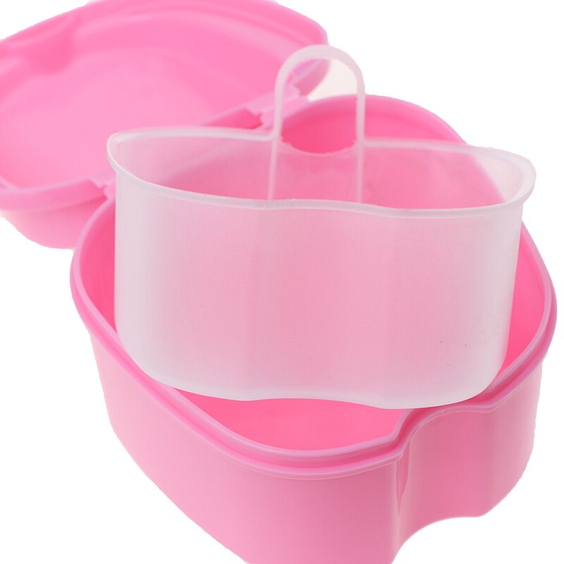 1set Denture Box And Brush Retainer Cleanning Denture Case Multi-Layered Bristle False Teeth Brush (1*Denture Case+1Teeth Brush)