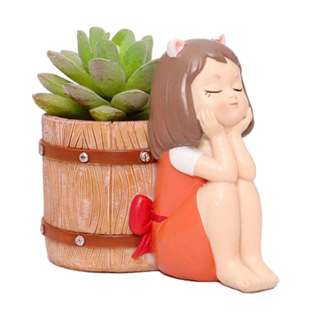 Outdoor Indoor Plant Pots Resin Planter Holder Mini Cactus Flower Container