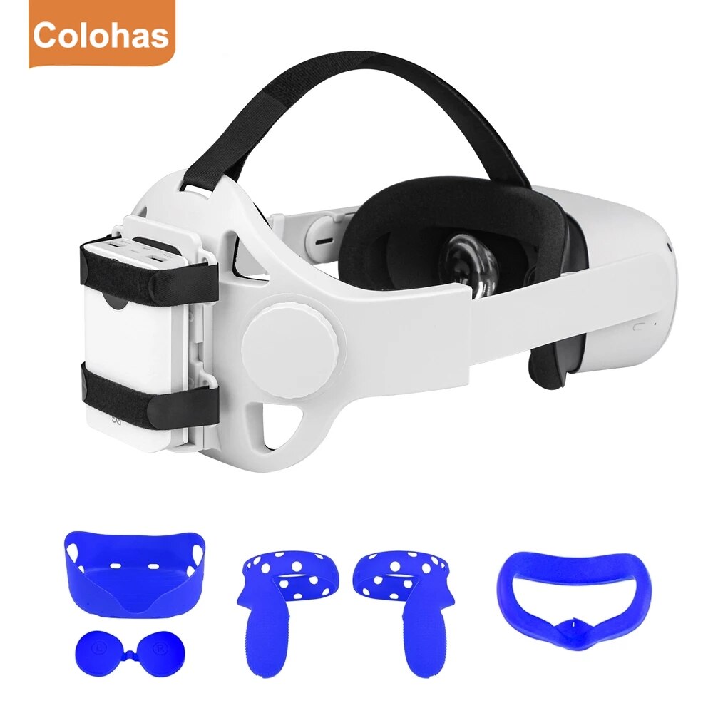 Voor Oculus Quest 2 Halo Band Hoofd Band Beschermhoes Siliconen Handvat Cover Set Vr Elite Band Voor Oculus Quest2 accessoires