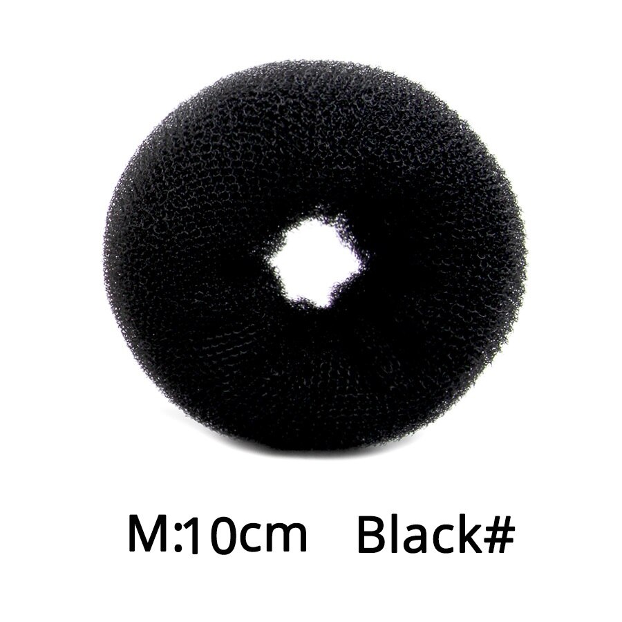 Leeons S/M/L Hair Doughnut Dish Hair Donut Bun Maker Wig Hair Donut Braids Hair Accessories Hair Bun Headband Doughnut Maker: m black