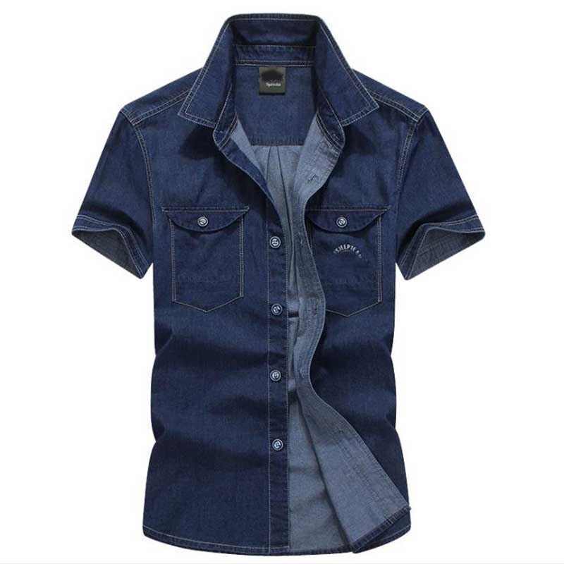 Grande taille Denim chemises jean décontracté pour homme chemises à manches courtes couverture en coton été confortable doux chemise homme vêtements