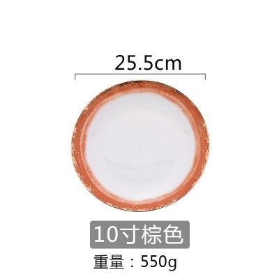 Plato de cerámica de estilo nórdico Phnom Penh, plato de comida occidental, platos de paisaje de nubes para banquetes, plato de ensalada para desayuno en casa: 8