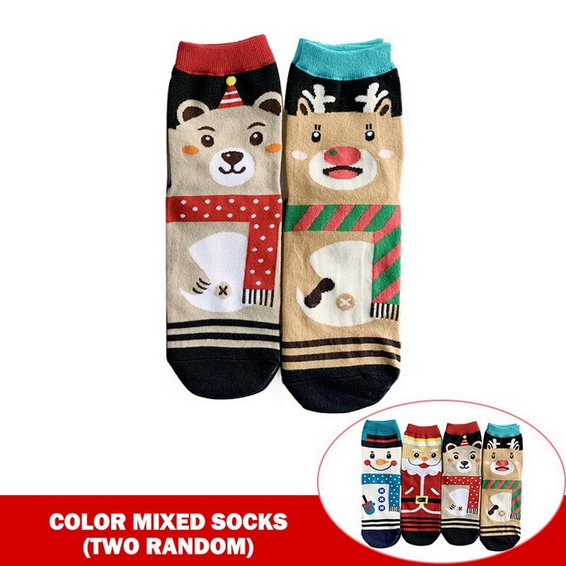 Christmas socks elk animal ears autumn and winter cotton sweet socks For year: G353353