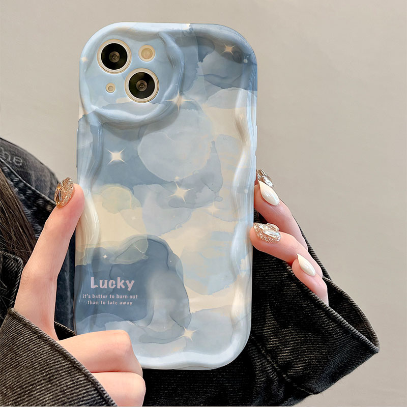 Custodia per telefono blu sfumato per iPhone 14 Pro Max 15 11 12 13 Mini XR 6s 6 8 7 Plus X XS SE 2020 2022 Cover morbida in silicone