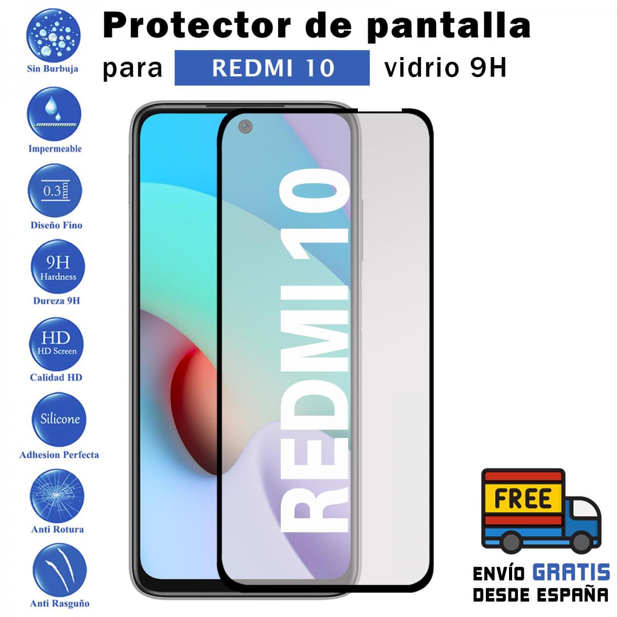 Xiaomi Redmi 10 Zwart Gehard Glas Screen Protector 9H Voor Movil-Todotumovil